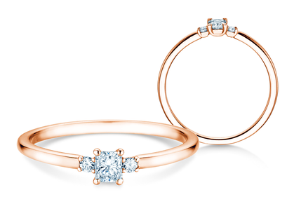 Engagement ring Vivid Petite Radiant Cut in rose gold