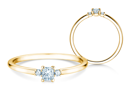 Engagement ring  in 9K yellow gold with diamonds 0.31ct G/SI