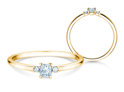 Engagement ring Vivid Petite Radiant Cut in yellow gold