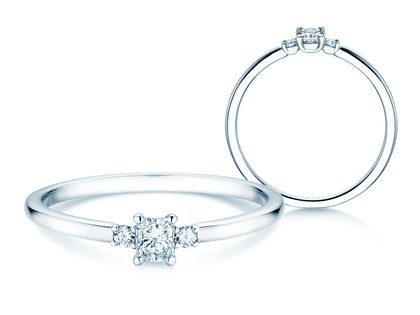 Engagement ring  in 9K white gold with diamonds 0.31ct G/SI