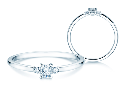 Engagement ring Vivid Petite Radiant Cut in platinum