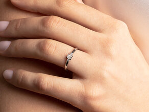 Engagement ring  in 9K rosé gold with diamonds 0.31ct G/SI