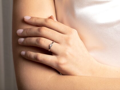 Engagement ring  in 9K rosé gold with diamonds 0.31ct G/SI
