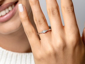 Engagement ring Vivid Diamond in 9K rosé gold with diamonds 0.21ct G/SI