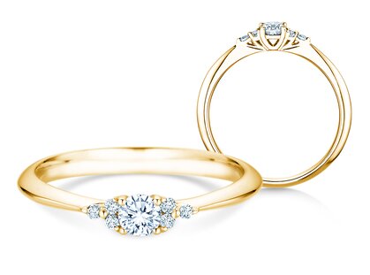 Engagement ring Vivid Diamond in 9K yellow gold with diamonds 0.21ct G/SI