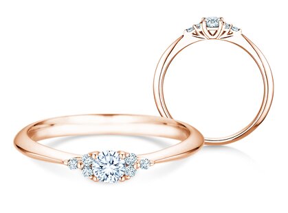 Engagement ring Vivid Diamond in 9K rosé gold with diamonds 0.21ct G/SI