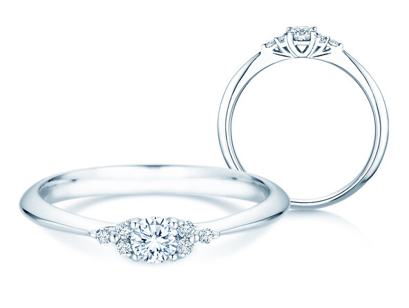 Engagement ring Vivid Diamond in 14K white gold with diamonds 0.31ct G/SI