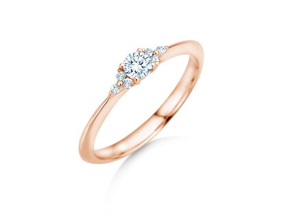 Engagement ring Vivid Diamond in 9K rosé gold with diamonds 0.21ct G/SI