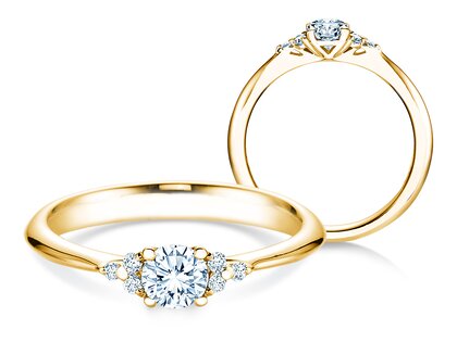Engagement ring Vivid Diamond in 18K yellow gold with diamonds 0.43ct G/SI