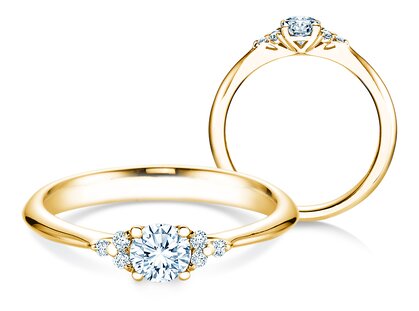 Engagement ring Vivid Diamond in 14K yellow gold with diamonds 0.43ct G/SI