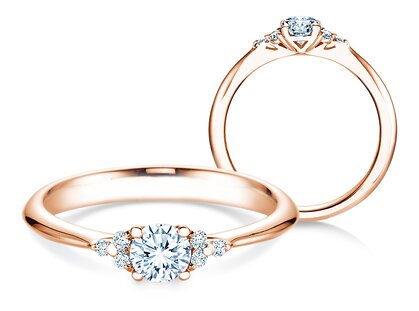 Engagement ring Vivid Diamond in 18K rosé gold with diamonds 0.43ct G/SI