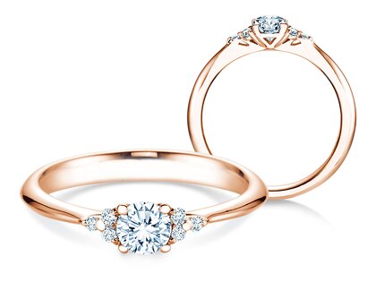 Engagement ring Vivid Diamond in 18K rosé gold with diamonds 0.43ct G/SI