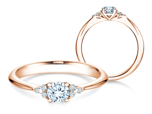 Engagement ring Vivid Diamond in 18K rosé gold with diamonds 0.43ct G/SI