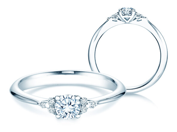 Engagement ring Vivid Diamond in 18K white gold with diamonds 0.43ct G/SI