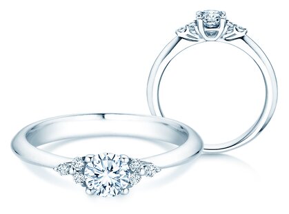 Engagement ring Vivid Diamond in 14K white gold with lab-grown diamonds 0.87ct E/VS
