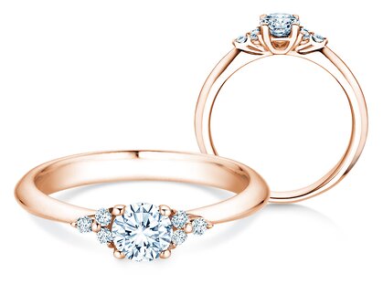 Engagement ring Vivid Diamond in 14K rosé gold with lab-grown diamonds 0.87ct E/VS