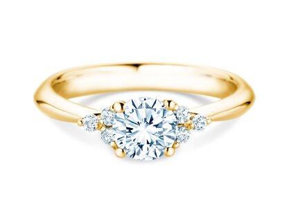 Engagement ring Vivid Diamond in 9K yellow gold with diamonds 1.18ct G/SI