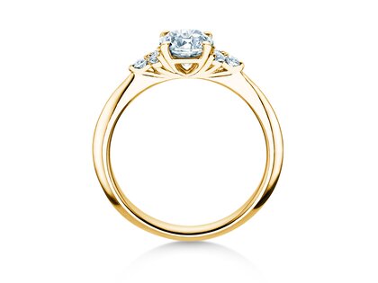 Engagement ring Vivid Diamond in 9K yellow gold with diamonds 1.18ct G/SI