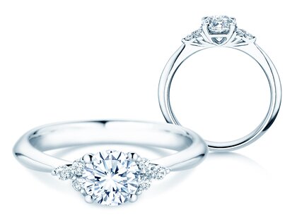 Engagement ring Vivid Diamond in 9K white gold with diamonds 1.18ct G/SI