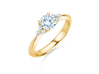 Engagement ring Vivid Diamond in 9K yellow gold with diamonds 1.18ct G/SI