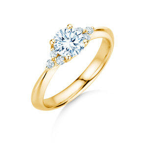 Engagement ring Vivid Diamond in 9K yellow gold with diamonds 1.18ct G/SI