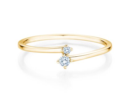 Engagement ring You & Me Classic in 14K yellow gold with diamonds 0.065ct G/SI
