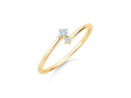Engagement ring You & Me Classic in 14K yellow gold with diamonds 0.065ct G/SI