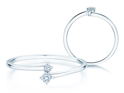 Engagement ring You & Me Classic in 14K white gold with diamonds 0.065ct G/SI