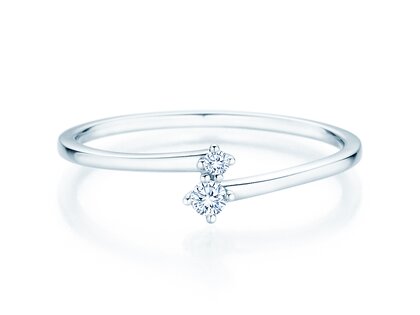 Engagement ring You & Me Classic in 14K white gold with diamonds 0.065ct G/SI