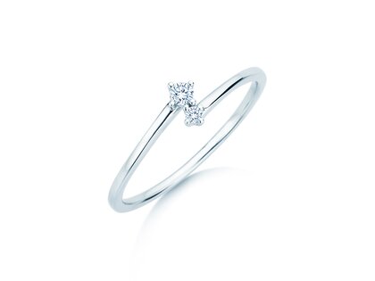 Engagement ring You & Me Classic in 14K white gold with diamonds 0.065ct G/SI