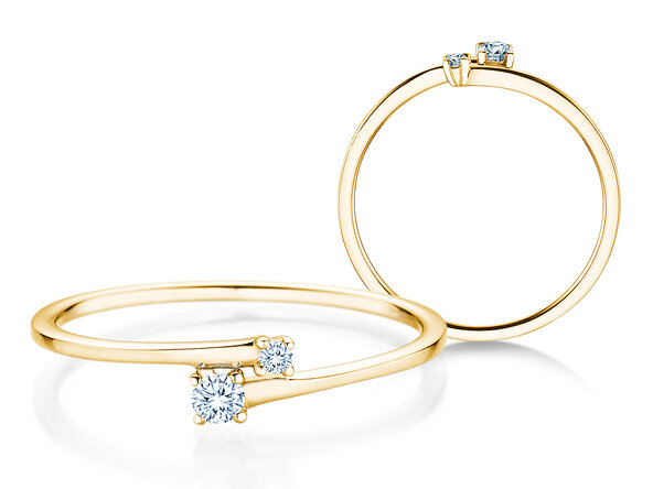 Engagement ring You & Me Modern in 14K yellow gold with diamonds 0.07ct G/SI