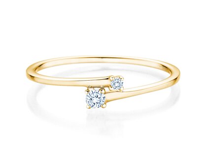 Engagement ring You & Me Modern in 14K yellow gold with diamonds 0.07ct G/SI