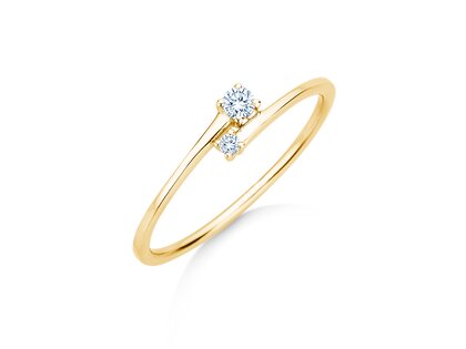 Engagement ring You & Me Modern in 14K yellow gold with diamonds 0.07ct G/SI