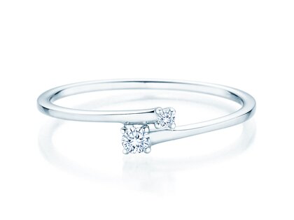 Engagement ring You & Me Modern in 14K white gold with diamonds 0.07ct G/SI