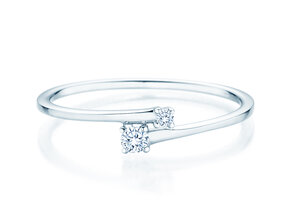 Engagement ring You & Me Modern in 14K white gold with diamonds 0.07ct G/SI