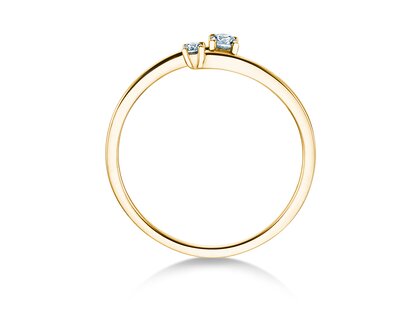 Engagement ring You & Me Modern in 14K yellow gold with diamonds 0.11ct G/SI