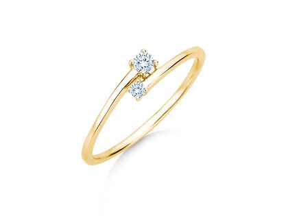 Engagement ring You & Me Modern in 14K yellow gold with diamonds 0.11ct G/SI