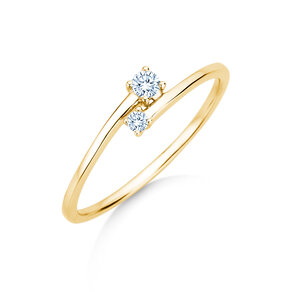 Engagement ring You & Me Modern in 14K yellow gold with diamonds 0.11ct G/SI