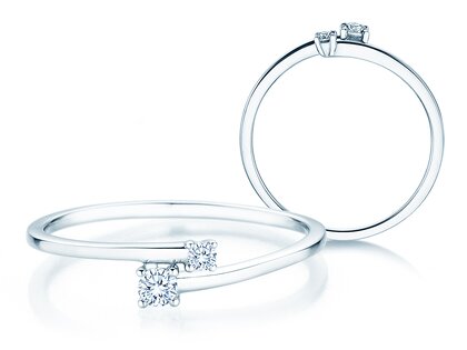 Engagement ring You & Me Modern in 14K white gold with diamonds 0.11ct G/SI