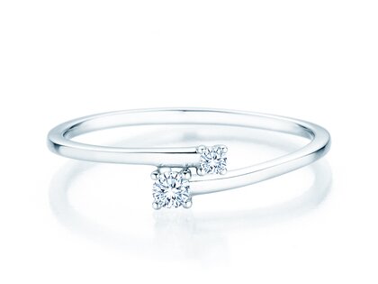 Engagement ring You & Me Modern in 14K white gold with diamonds 0.11ct G/SI