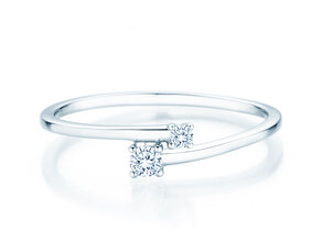Engagement ring You & Me Modern in 14K white gold with diamonds 0.11ct G/SI