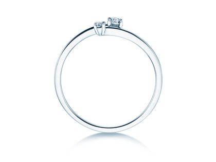 Engagement ring You & Me Modern in 14K white gold with diamonds 0.11ct G/SI