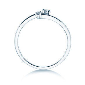 Engagement ring You & Me Modern in 14K white gold with diamonds 0.11ct G/SI