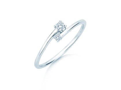 Engagement ring You & Me Modern in 14K white gold with diamonds 0.11ct G/SI