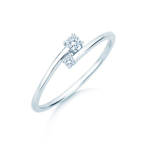 Engagement ring You & Me Modern in 14K white gold with diamonds 0.11ct G/SI