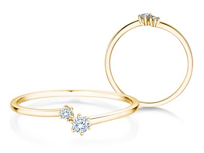 Engagement ring You & Me Soft in 14K yellow gold with diamonds 0.09ct G/SI