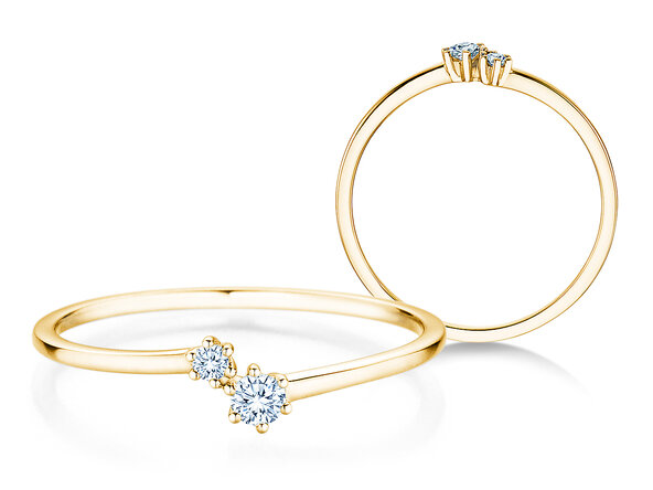 Engagement ring You & Me Soft in 14K yellow gold with diamonds 0.09ct G/SI