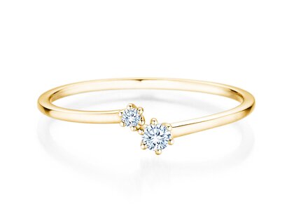 Engagement ring You & Me Soft in 14K yellow gold with diamonds 0.09ct G/SI
