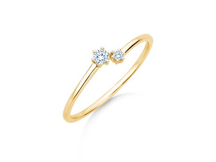 Engagement ring You & Me Soft in 14K yellow gold with diamonds 0.09ct G/SI