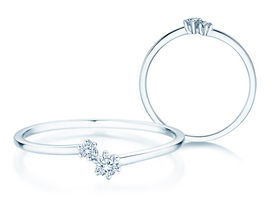 Engagement ring You & Me Soft in 14K white gold with diamonds 0.09ct G/SI